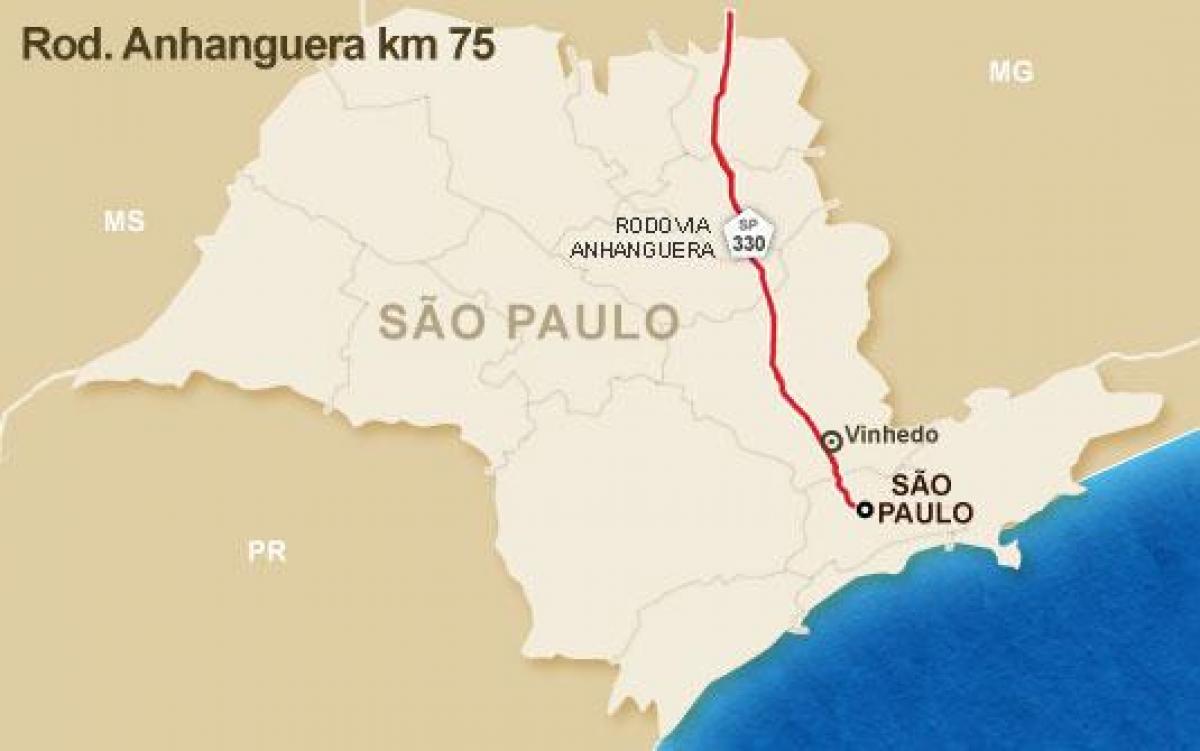 نقشه Anhanguera بزرگراه - SP 330