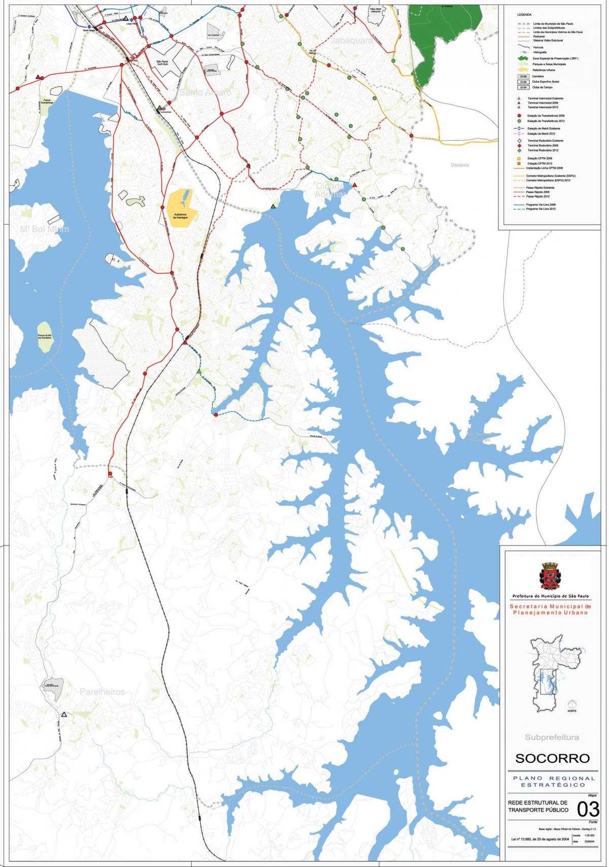 نقشه Capela do Socorro, São Paulo - حمل و نقل عمومی