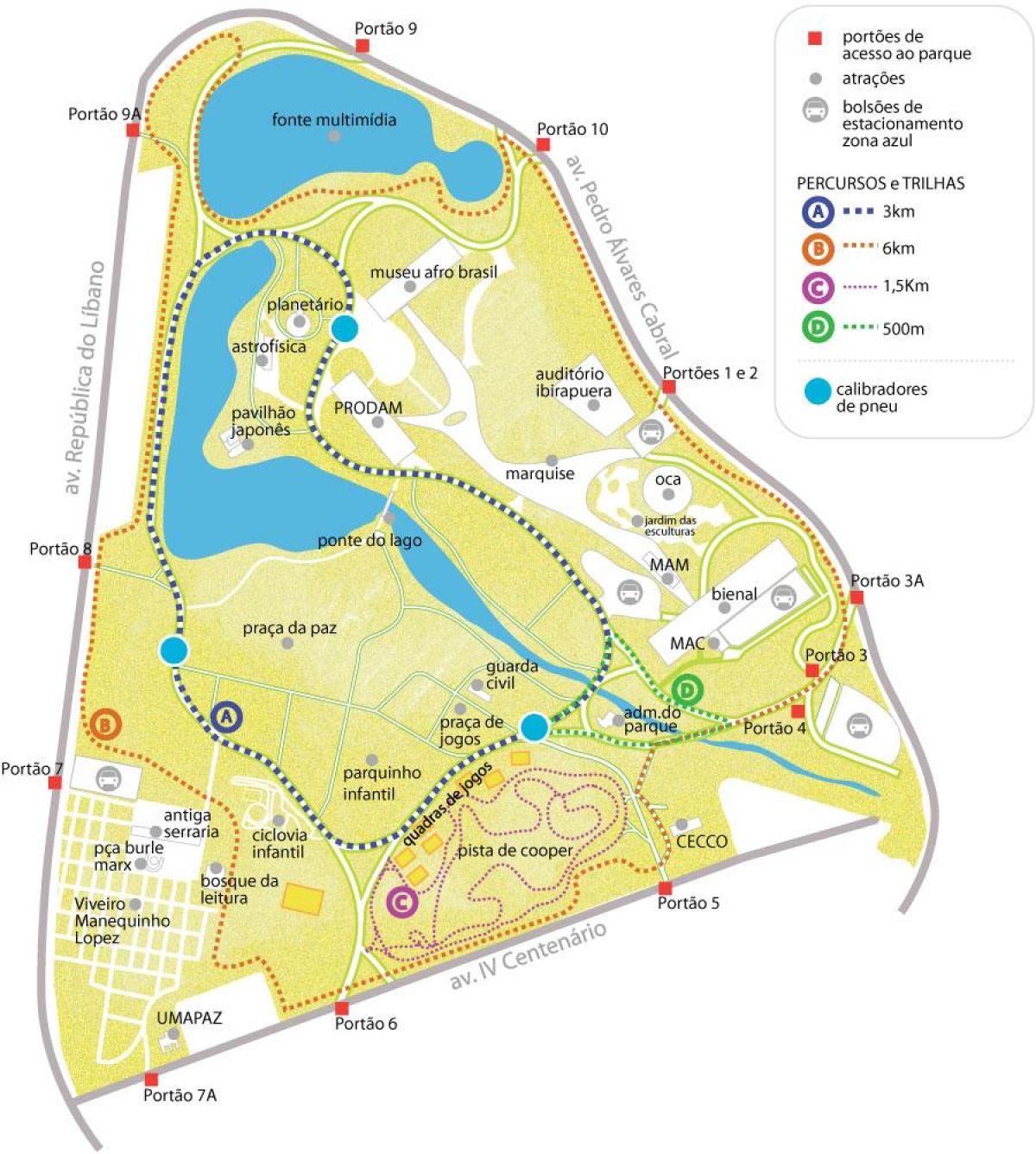 نقشه از پارک Ibirapuera