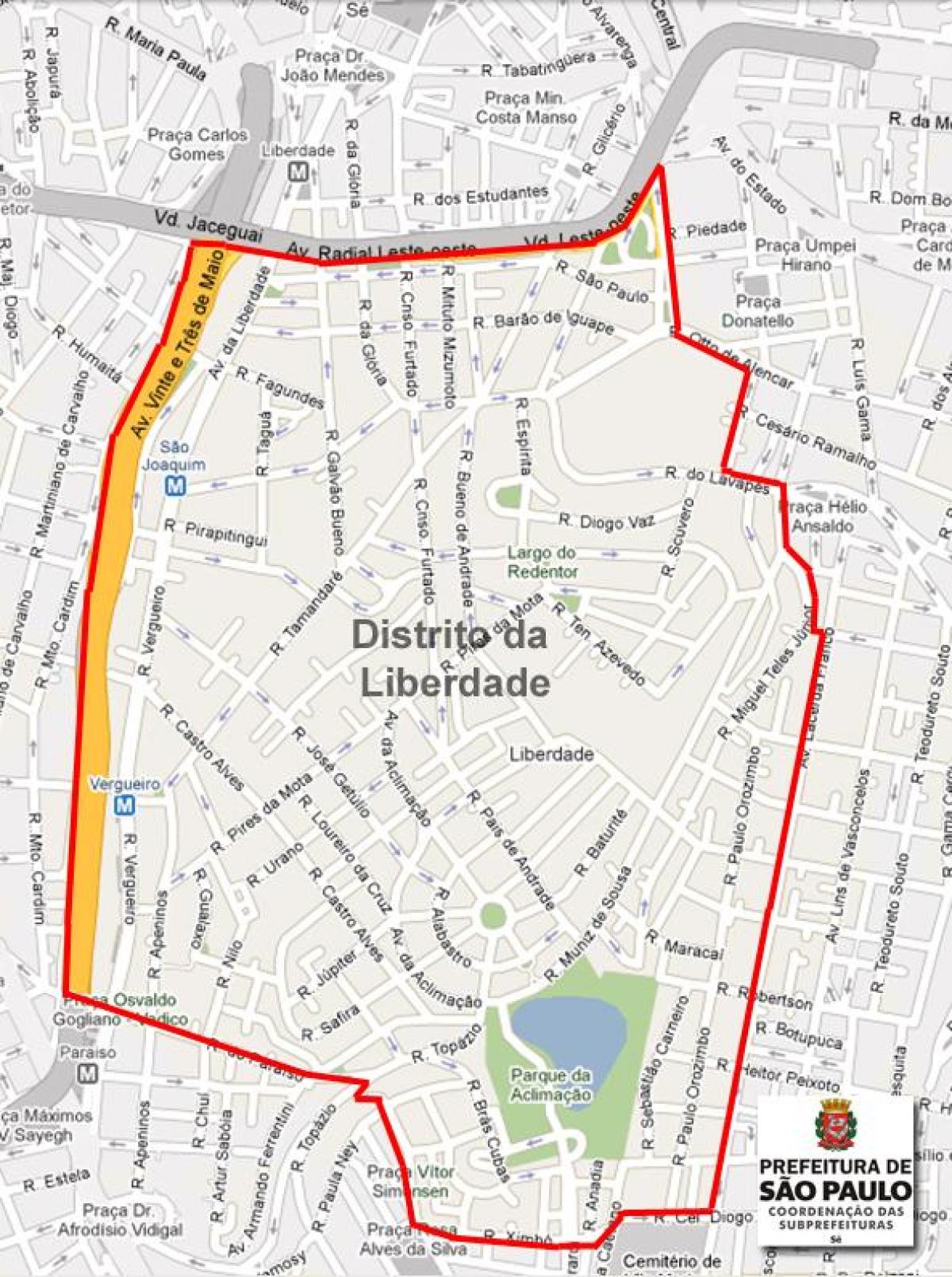 نقشه Liberdade, São Paulo
