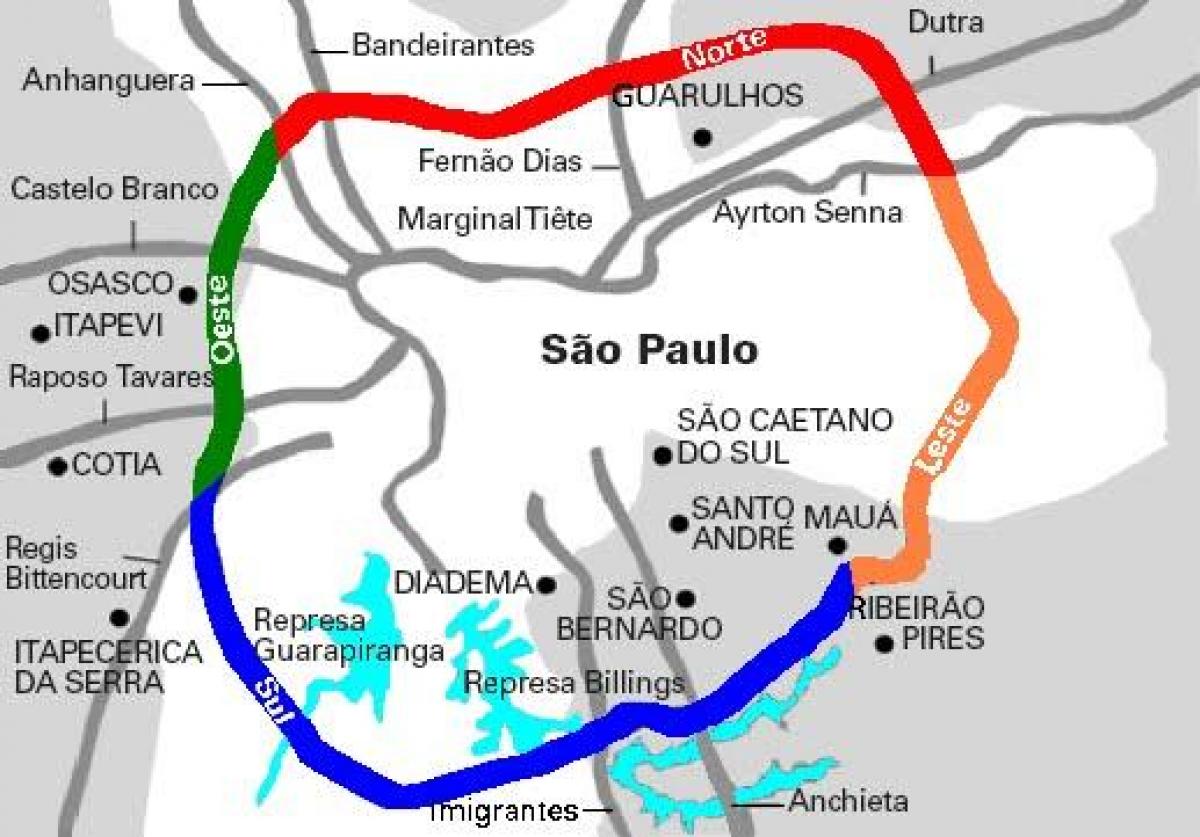 نقشه Mário Covas بزرگراه - SP 21