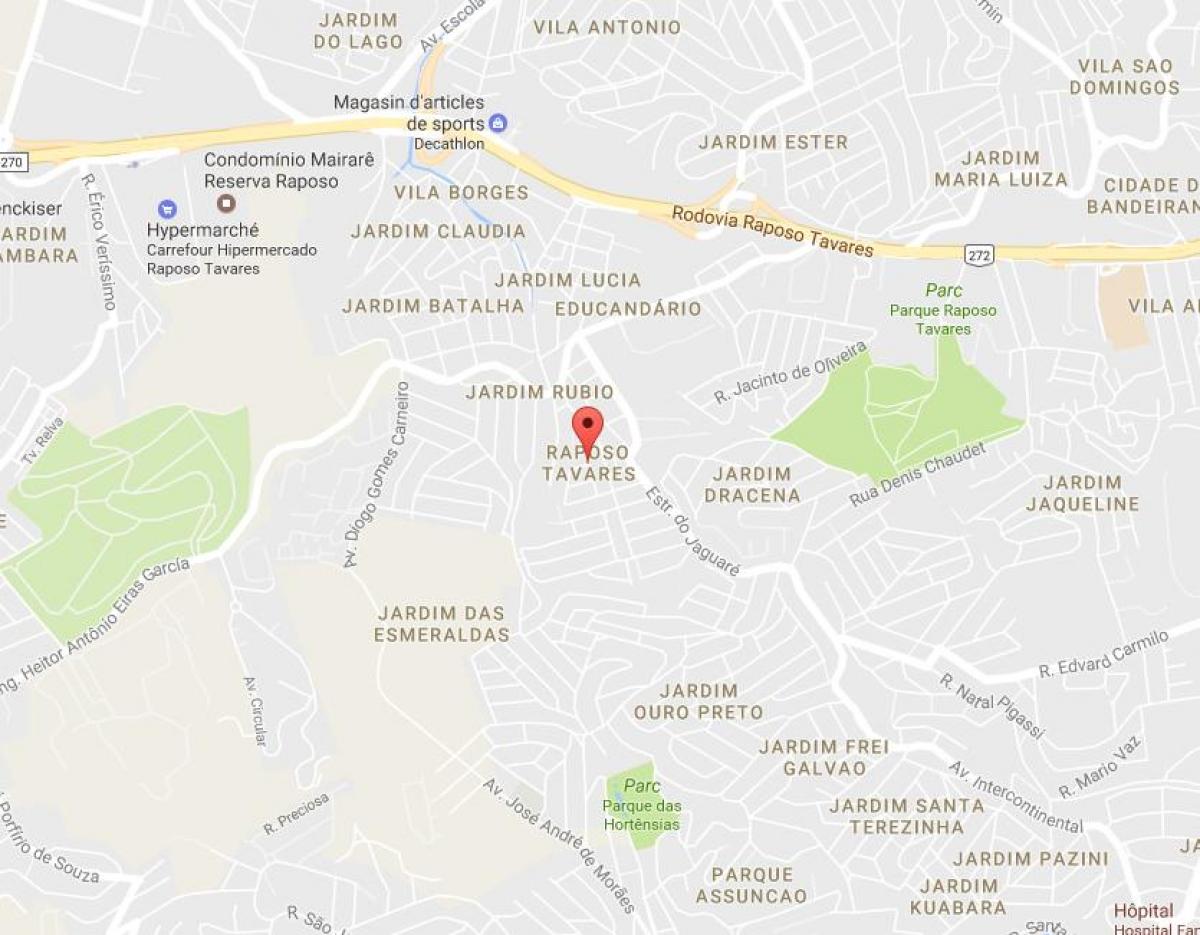 نقشه Raposo Tavares, São Paulo