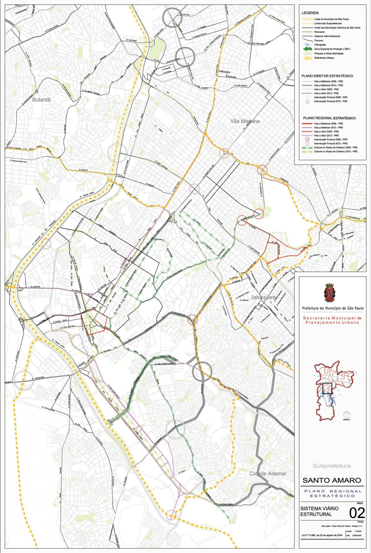 نقشه Santo Amaro, São Paulo - جاده