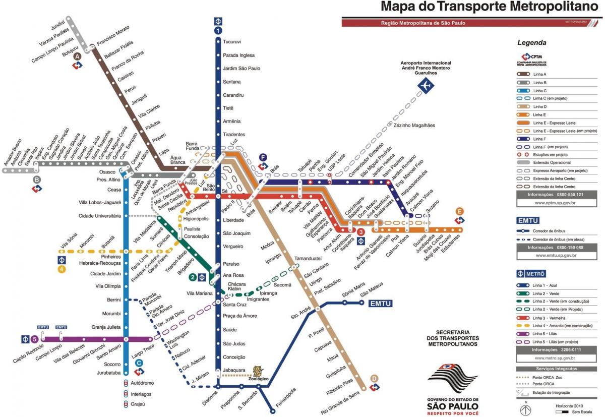 نقشه حمل و نقل شهری از سائو پائولو