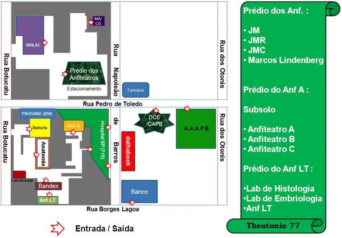 نقشه از دانشگاه فدرال سائو پائولو - UNIFESP