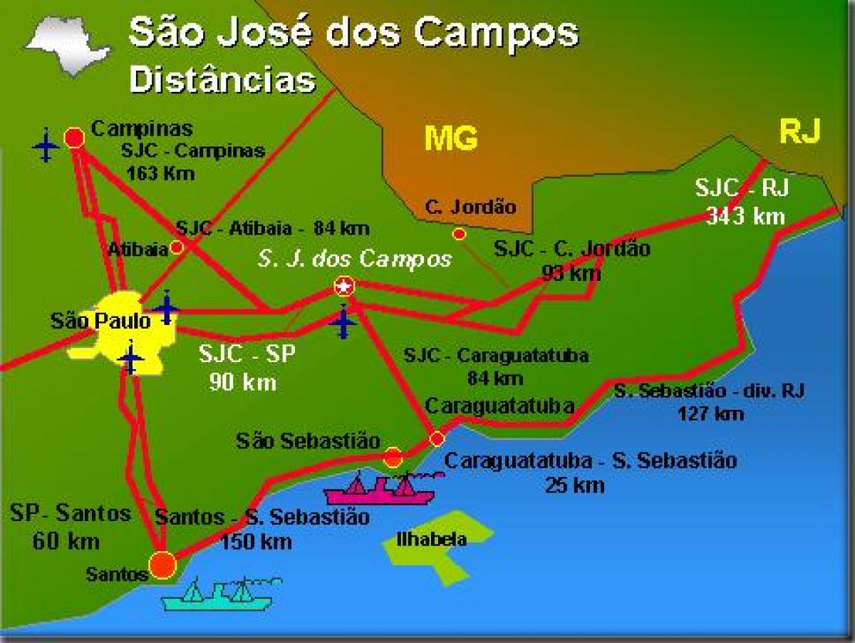 نقشه از سائو خوزه دوس کامپس فرودگاه