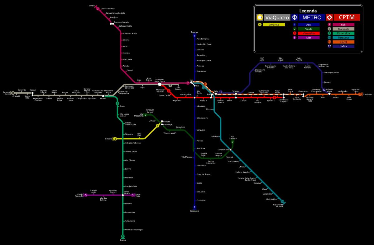 نقشه از سن پائولو CPTM مترو
