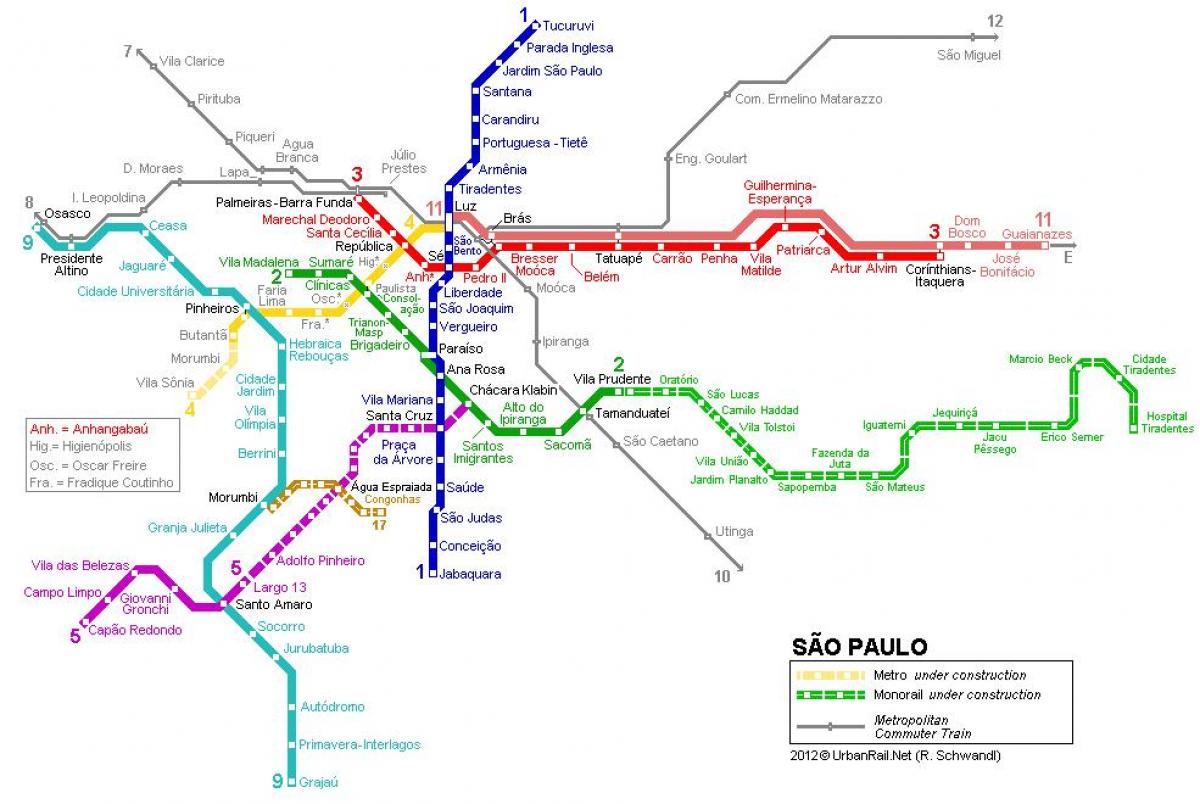 نقشه از سن پائولو مونوریل