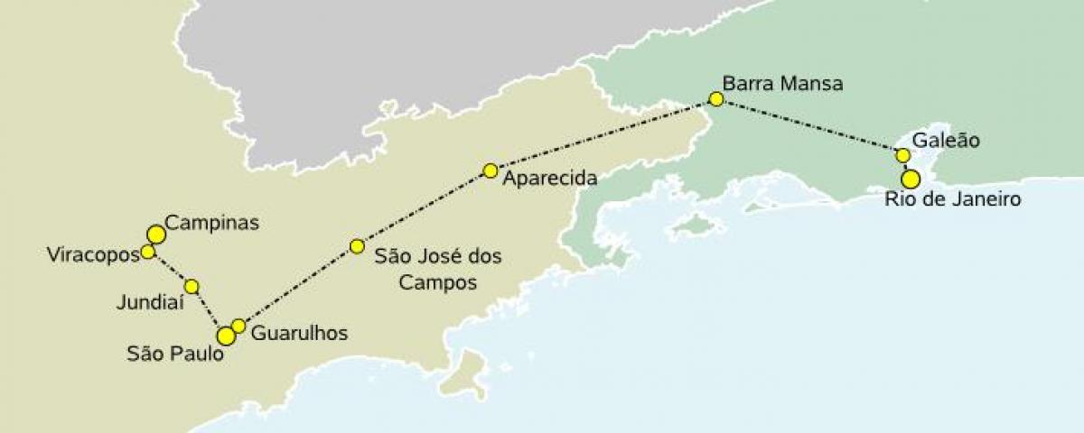 نقشه از قطار با سرعت بالا, São Paulo