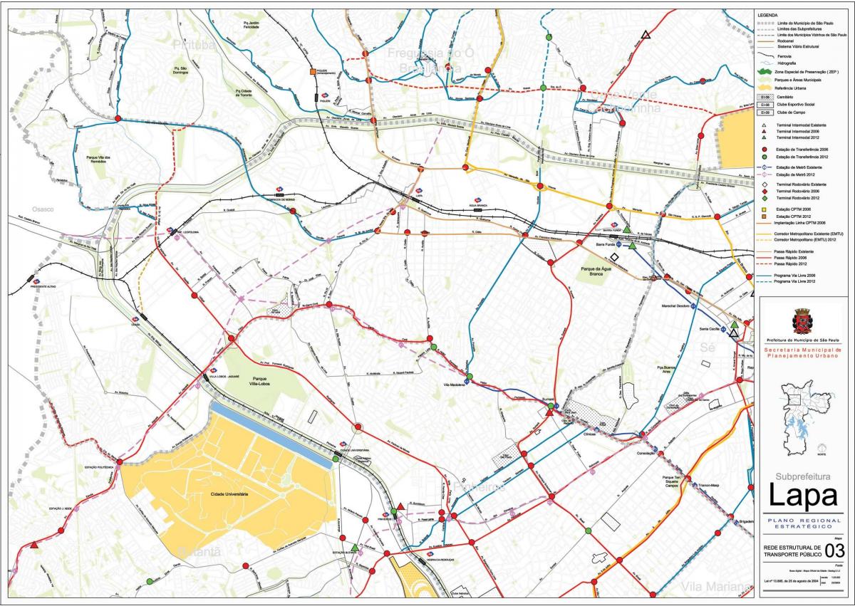 نقشه لاپا, São Paulo - حمل و نقل عمومی