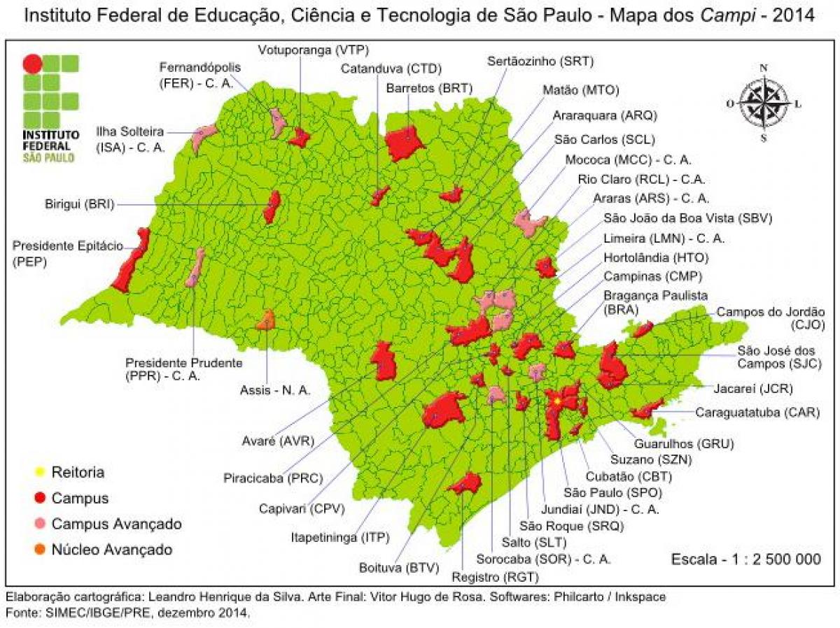 نقشه از موسسه فدرال سائو پائولو - IFSP