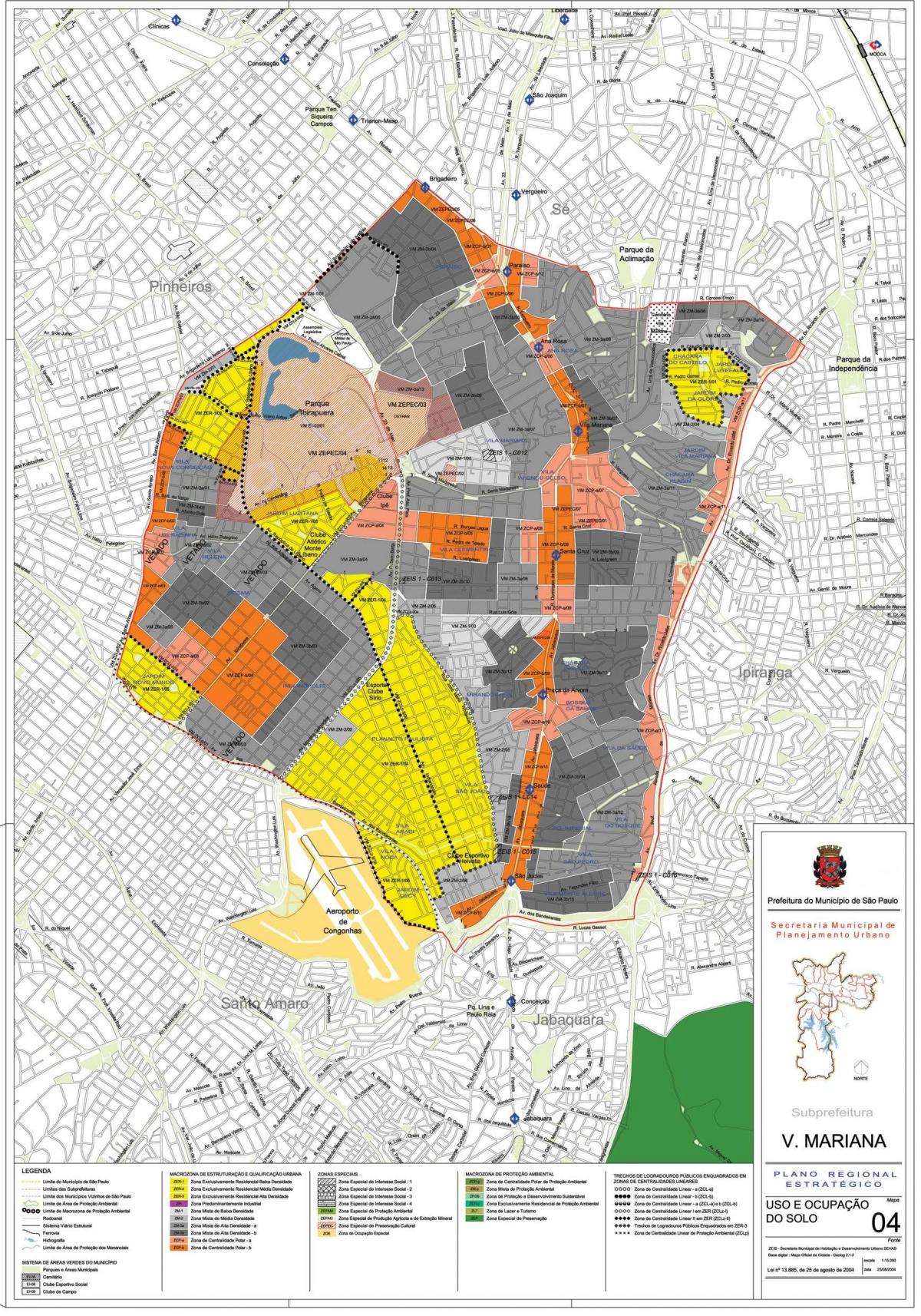 نقشه ویلا ماریانا, São Paulo - اشغال خاک