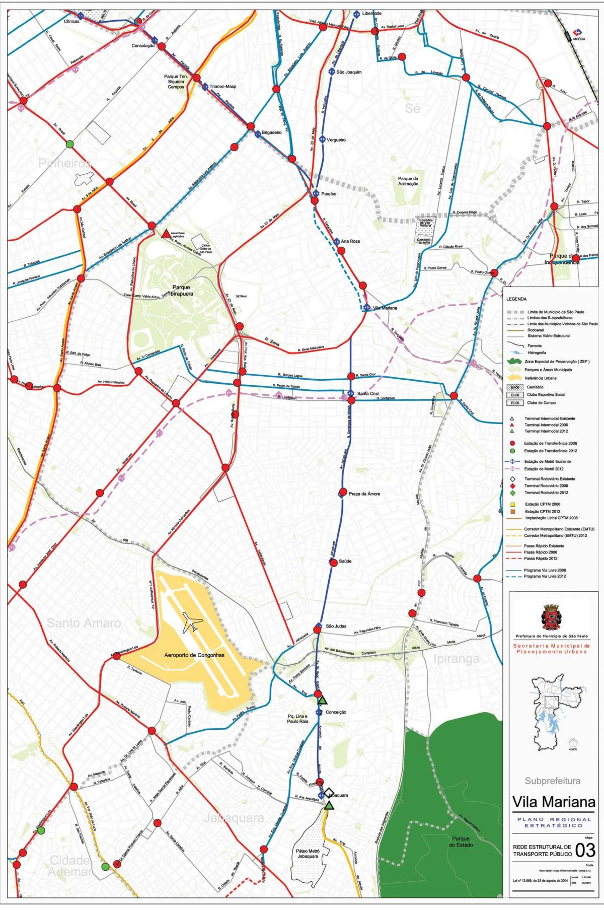 نقشه ویلا ماریانا, São Paulo - حمل و نقل عمومی