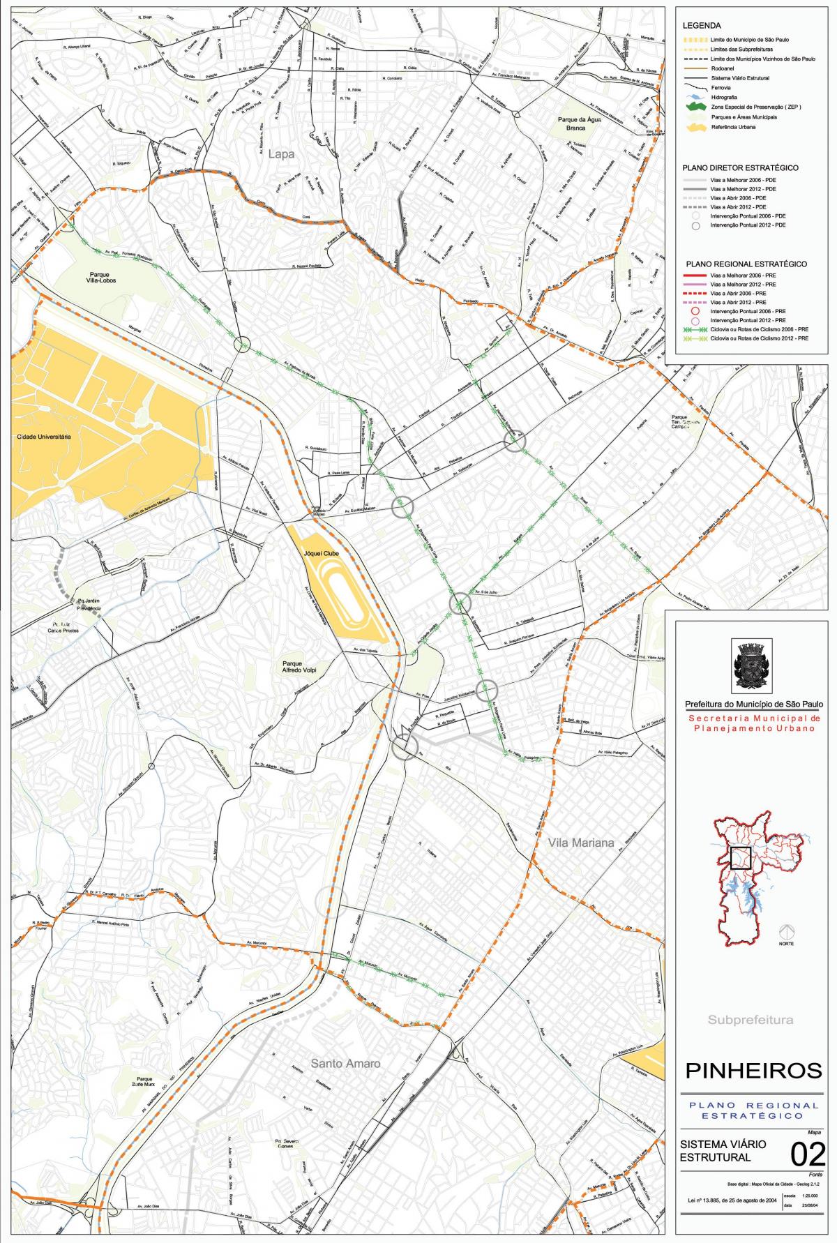 نقشه پینهیرس São Paulo - جاده