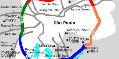 نقشه Mário Covas بزرگراه - SP 21