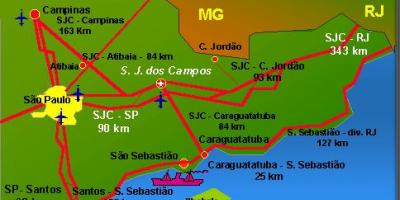 نقشه از سائو خوزه دوس کامپس فرودگاه