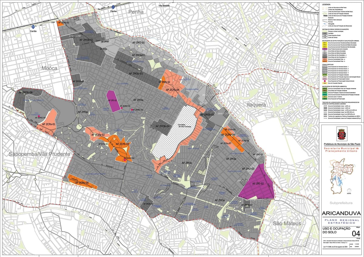نقشه اریکندووا-ویلا Formosa, São Paulo - اشغال خاک