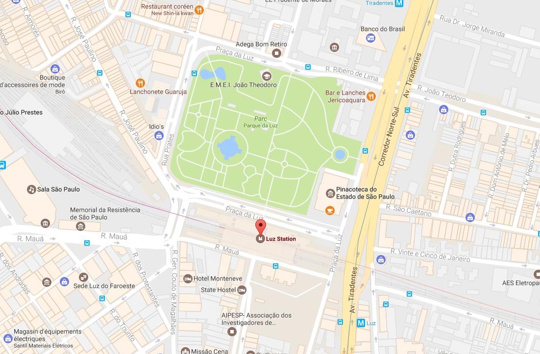 نقشه از ایستگاه قطار la Luz, São Paulo