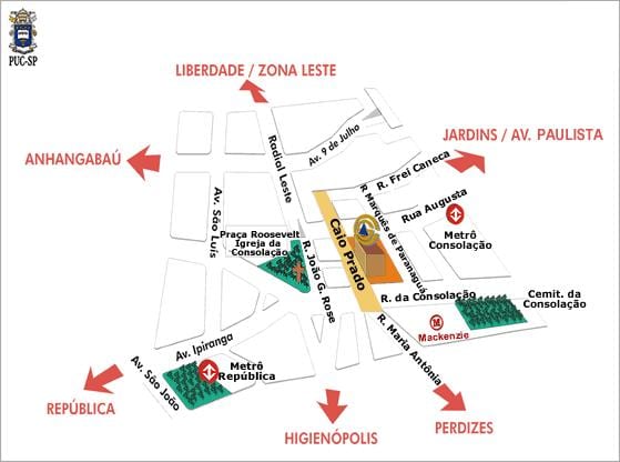 نقشه از دانشگاه کاتولیک ملی واتیکان, São Paulo