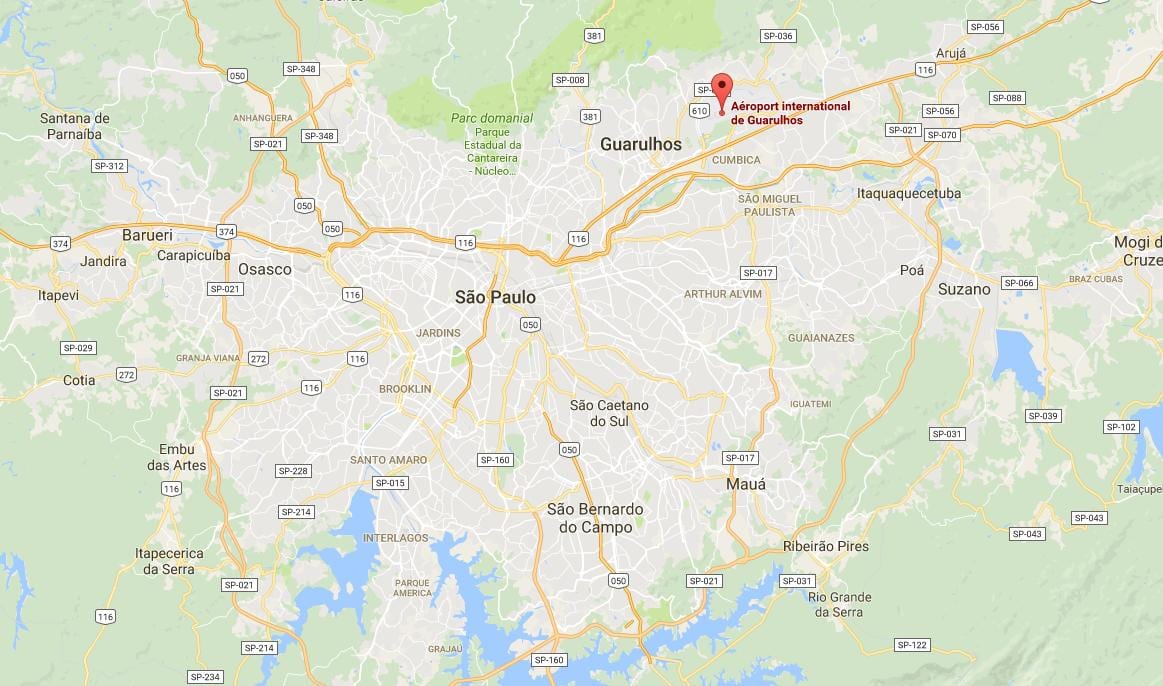 نقشه از فرودگاه بین المللی Guarulhos