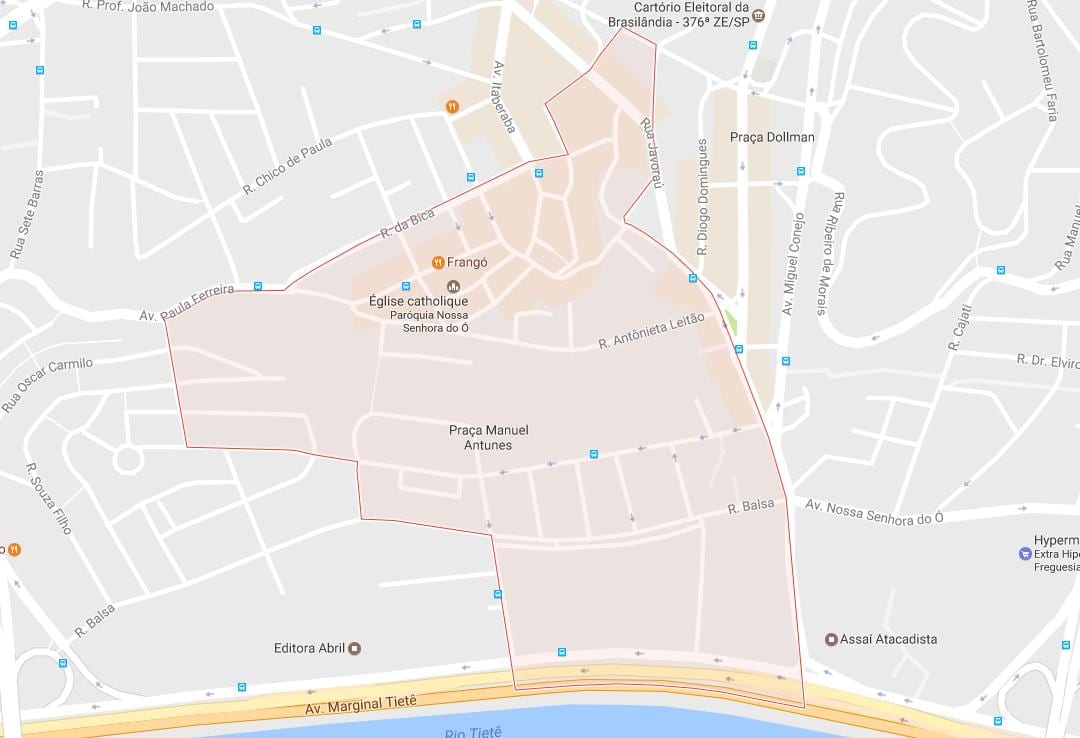 نقشه فرگوسیا دو Ó, São Paulo