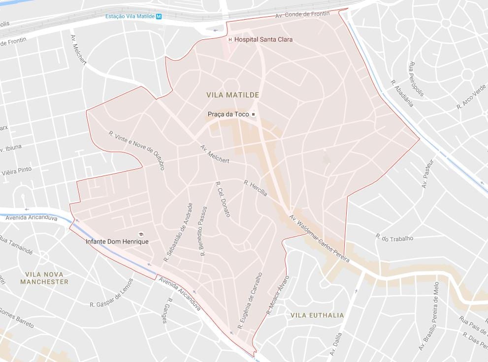 نقشه ویلا Matilde, São Paulo