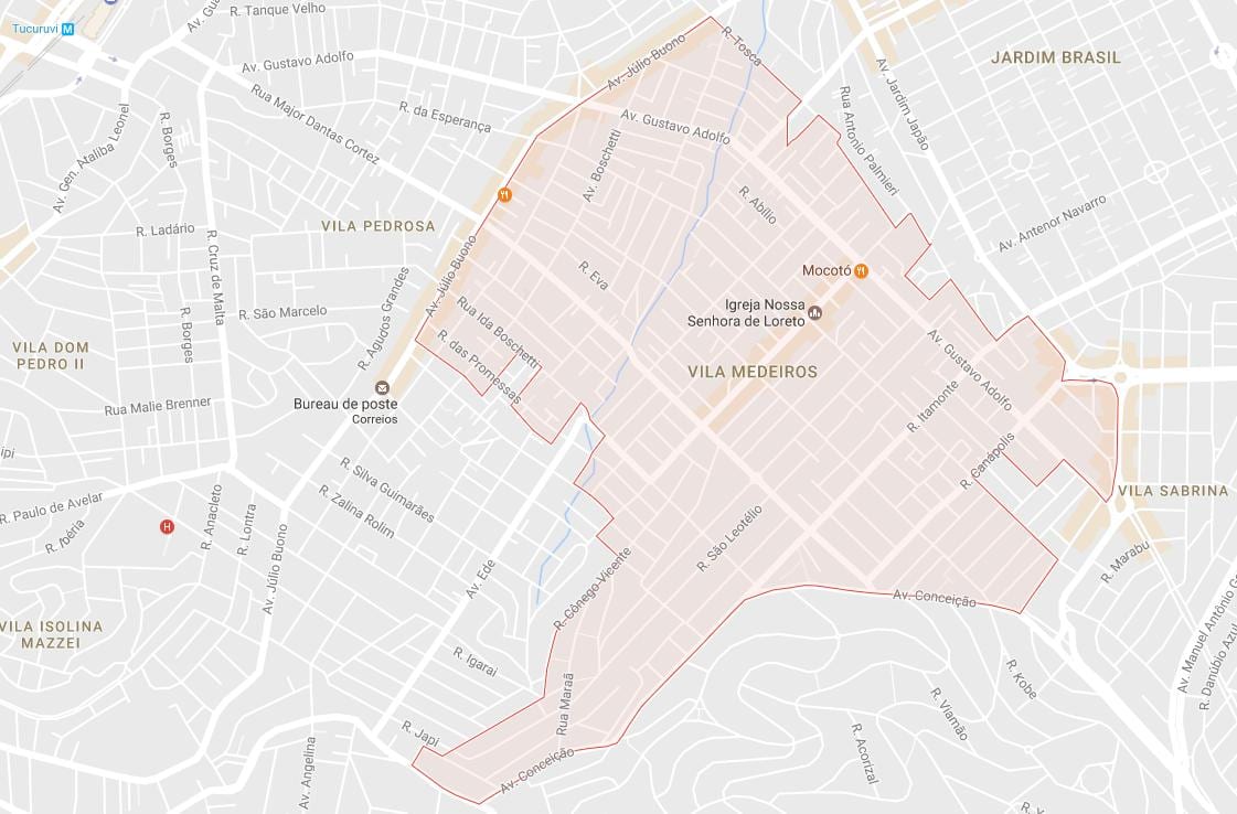 نقشه ویلا Medeiros, São Paulo