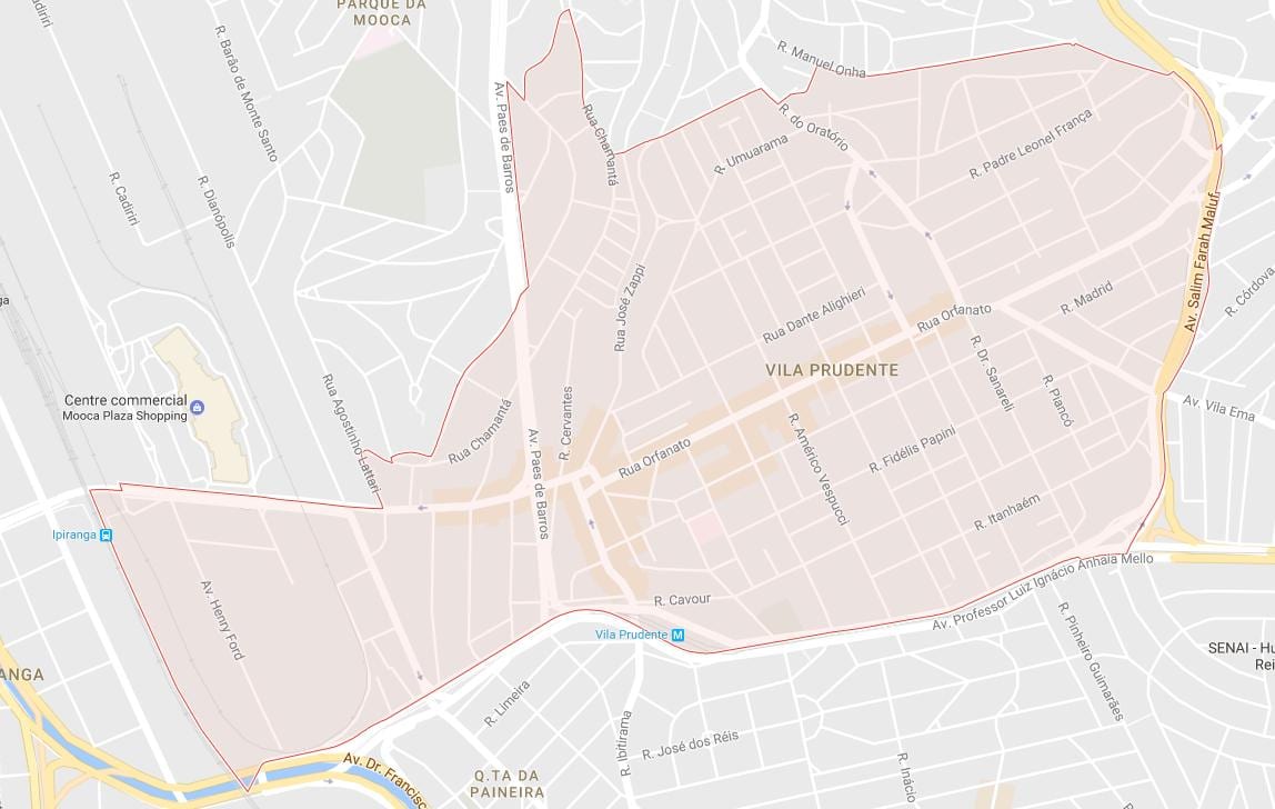 نقشه ویلا Prudente, São Paulo