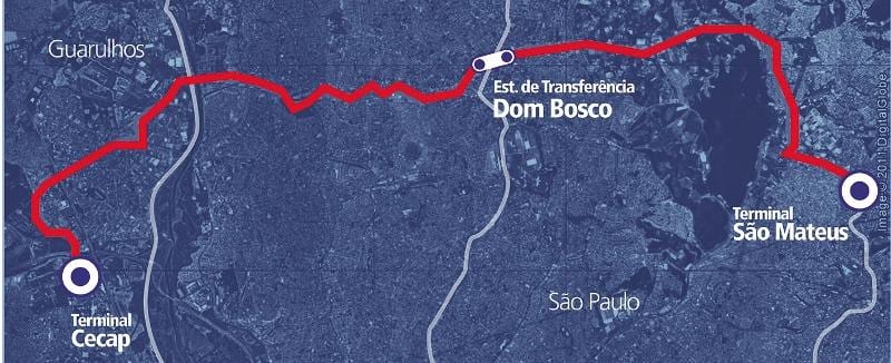 نقشه کرردر BRT metropolitano Perimetral شرقی