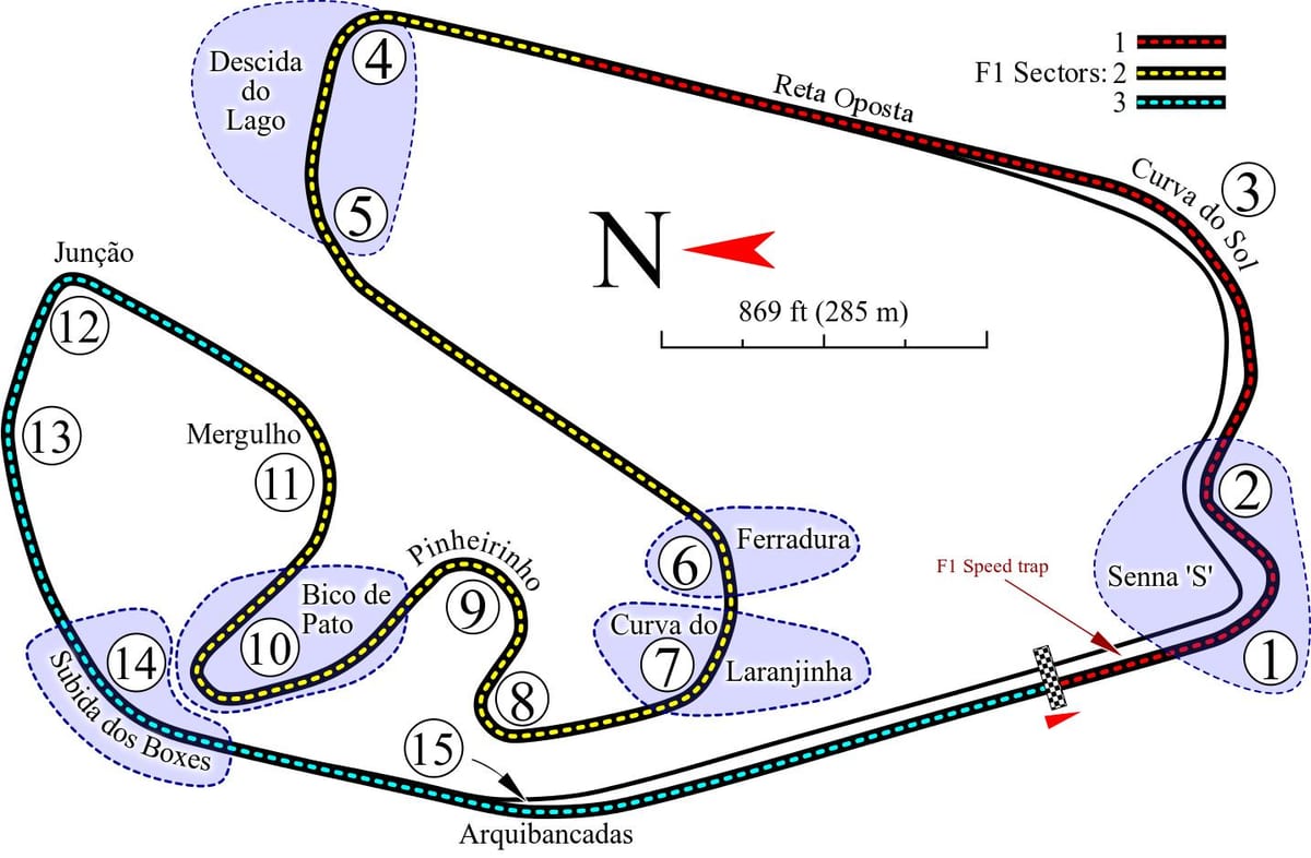 نقشه Autódromo خوزه کارلوس سرعت, São Paulo