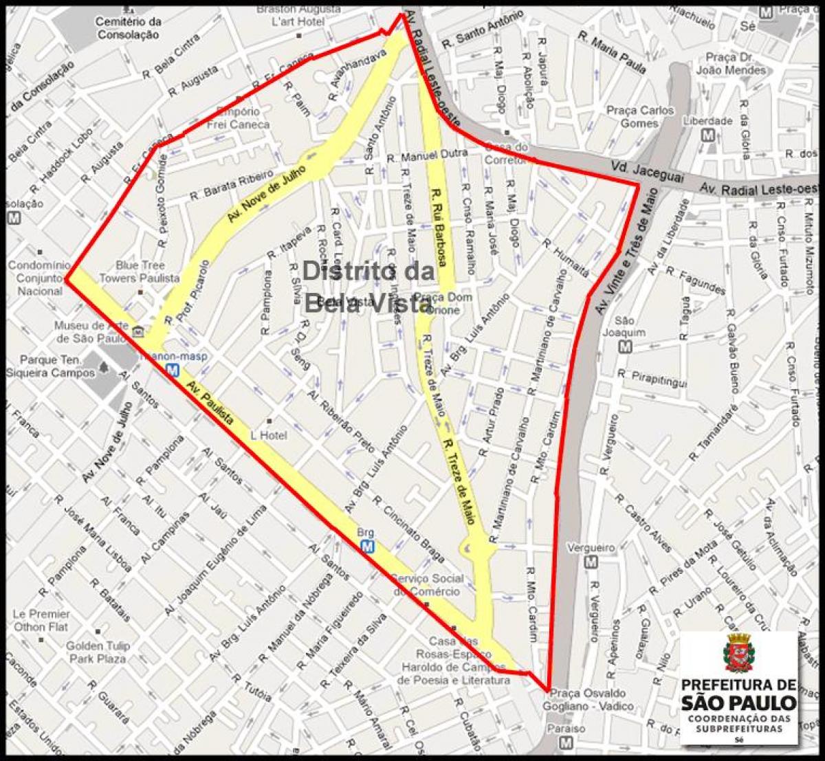 نقشه Bela Vista, São Paulo