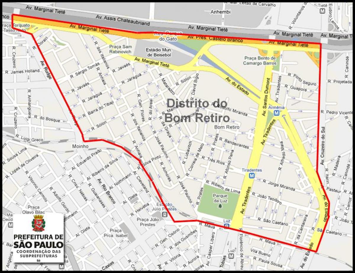 نقشه Bom Retiro, São Paulo