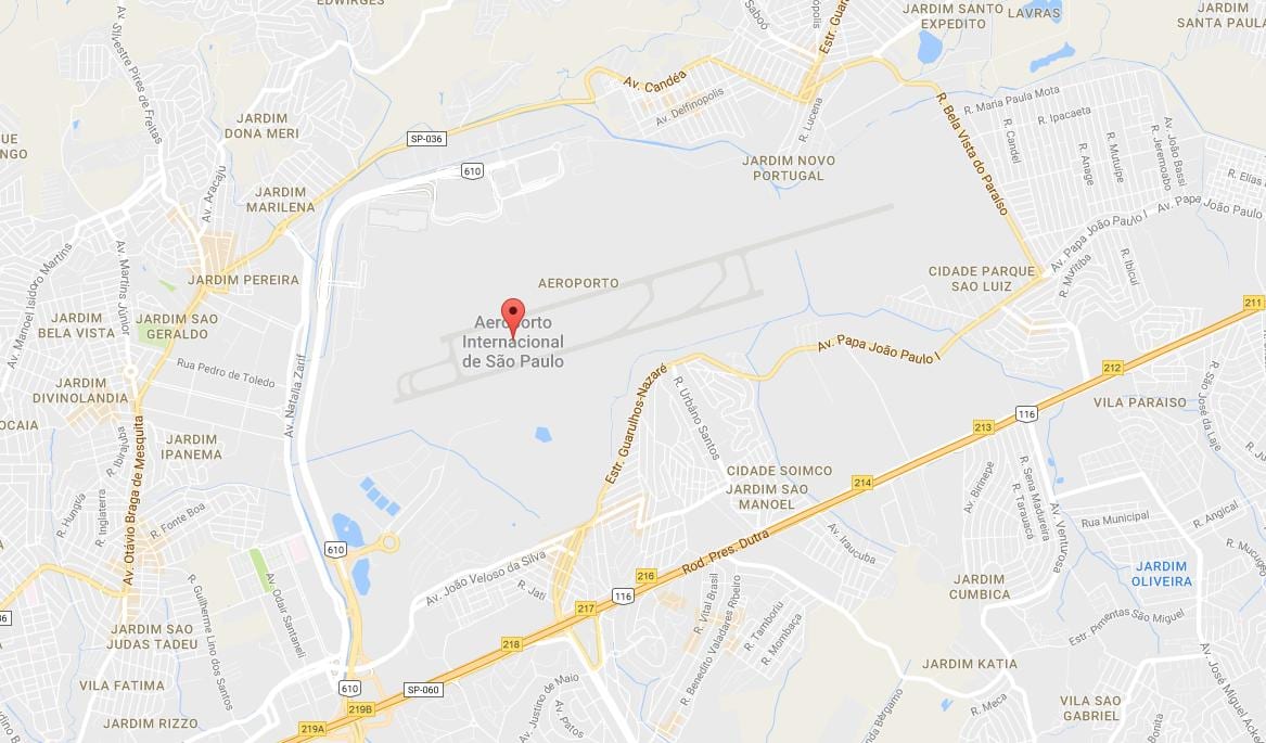 نقشه از Guarulhos فرودگاه