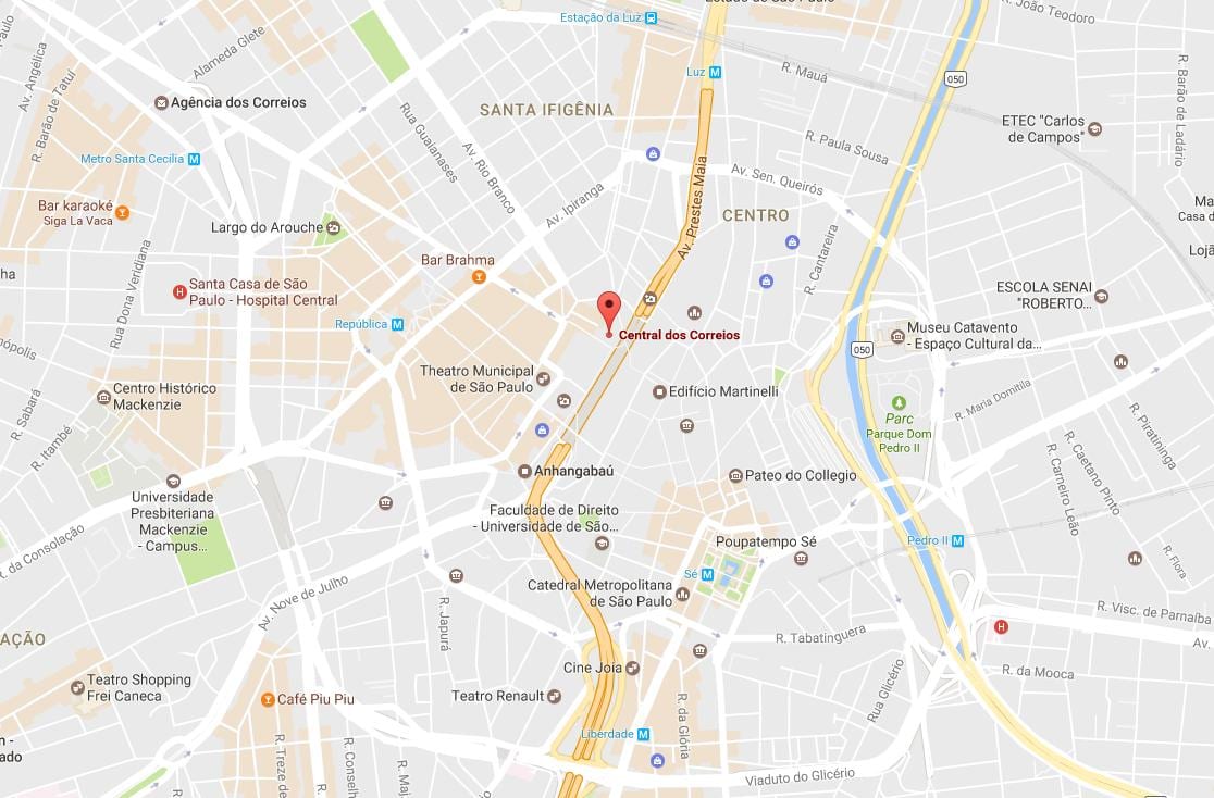 نقشه Palácio dos Correios, São Paulo