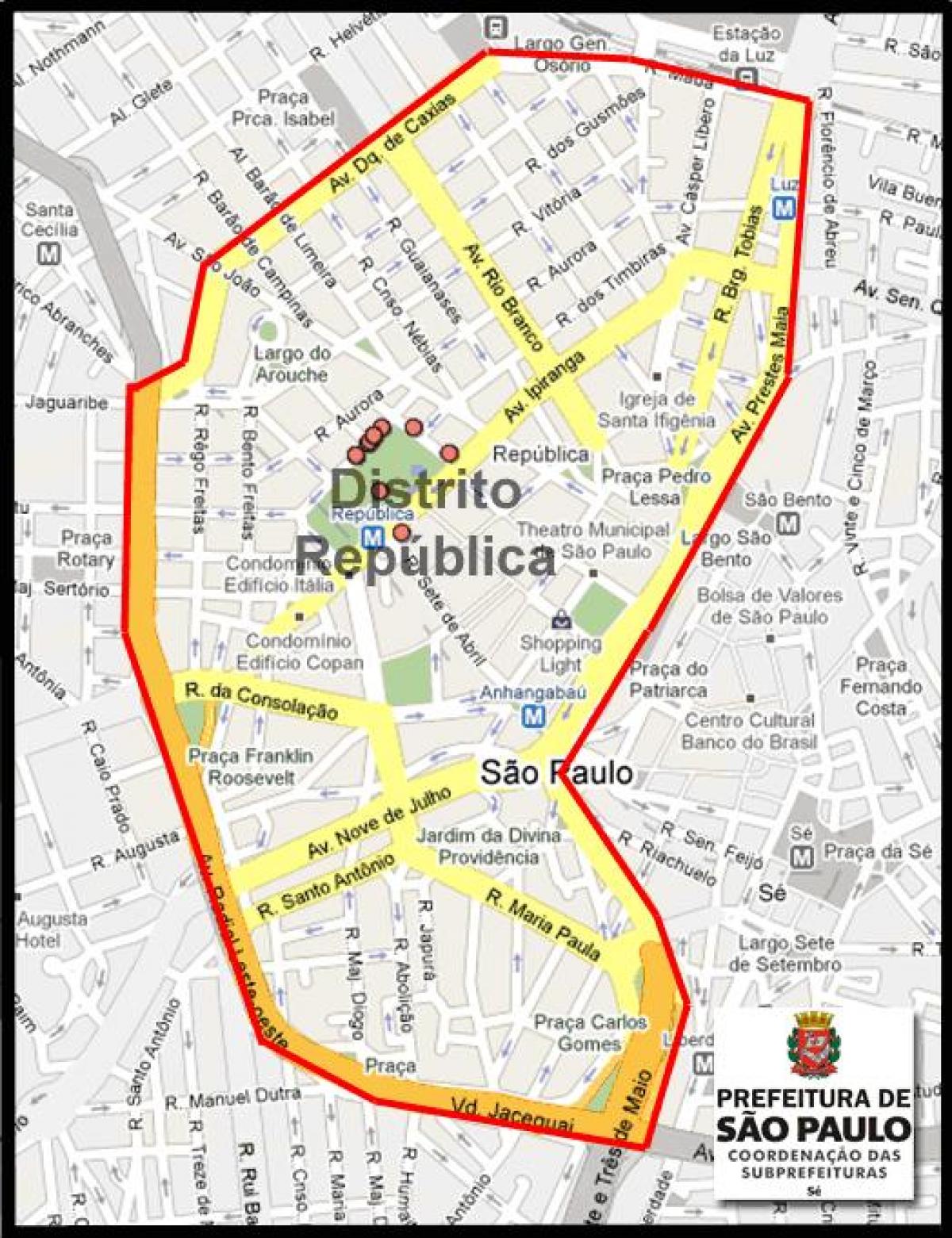 نقشه República, São Paulo