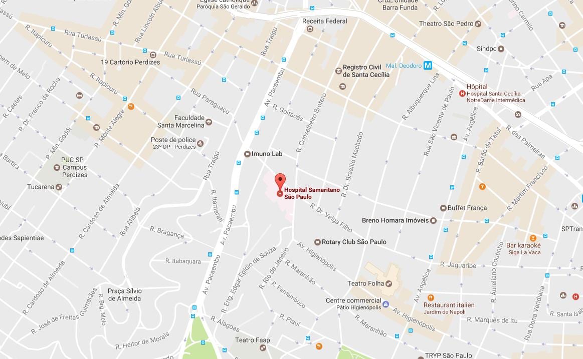 نقشه Samaritano São Paulo بیمارستان