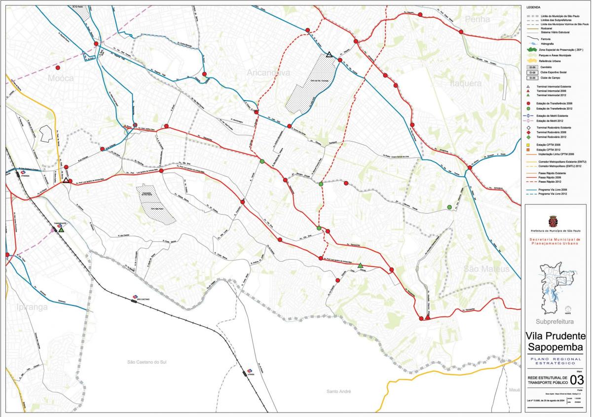 نقشه Sapopembra São Paulo - حمل و نقل عمومی