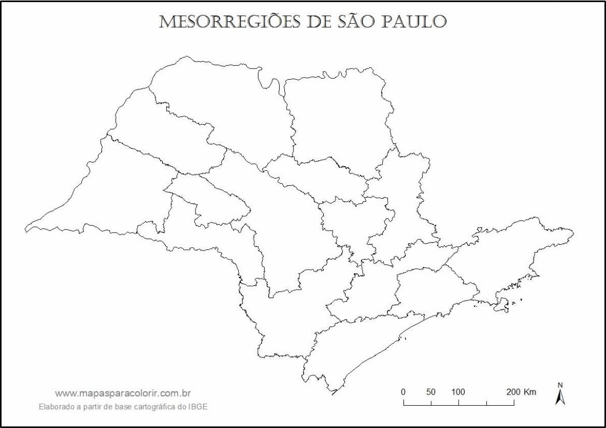 نقشه از سن پائولو باکره - مناطق