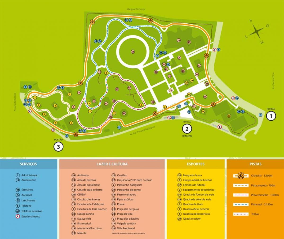 نقشه از Villa lobos, پارک