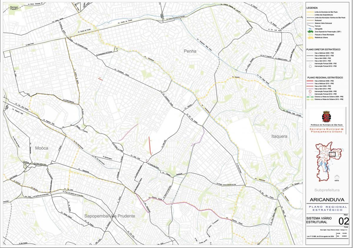 نقشه اریکندووا-ویلا Formosa, São Paulo - جاده