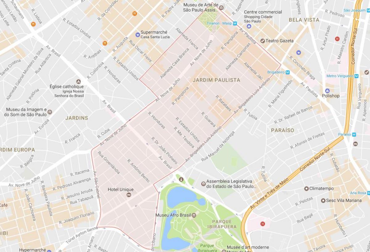 نقشه جردیم Paulista, São Paulo