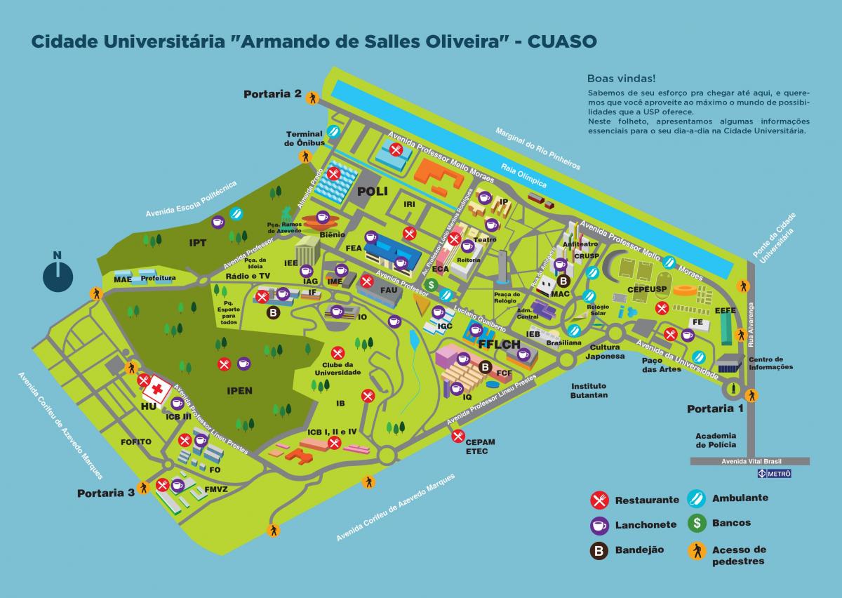 نقشه دانشگاه آرماندو Salles de Oliveira - CUASO
