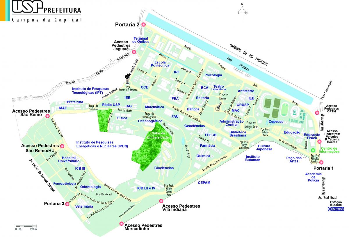 نقشه دانشگاه سائو پائولو - USP
