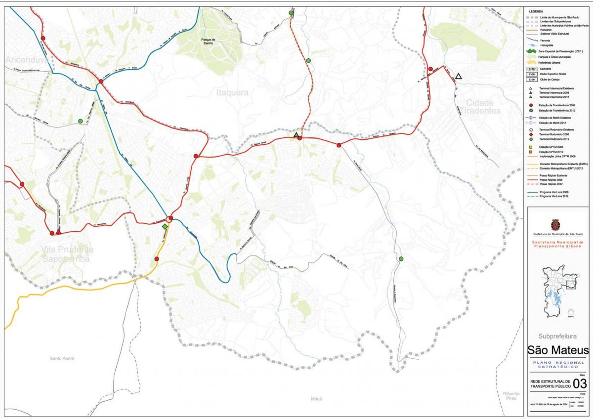 نقشه از سن متوس, São Paulo - حمل و نقل عمومی