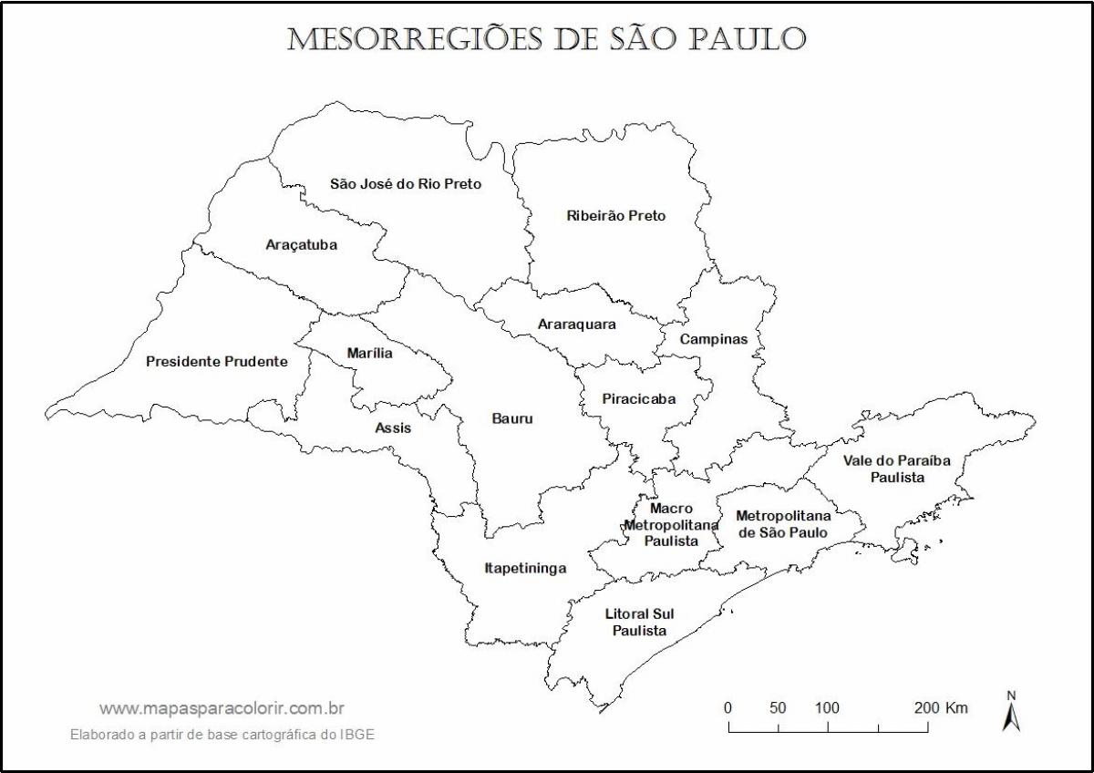 نقشه از سائو پائولو, باکره مناطق نام