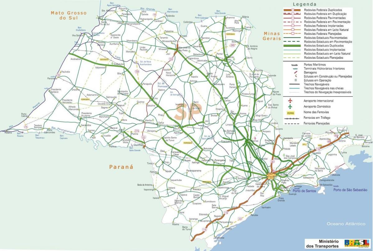 نقشه از سائو پائولو, بزرگراه