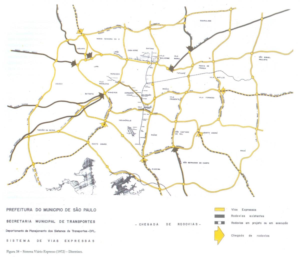نقشه از سن پائولو بیان خطوط