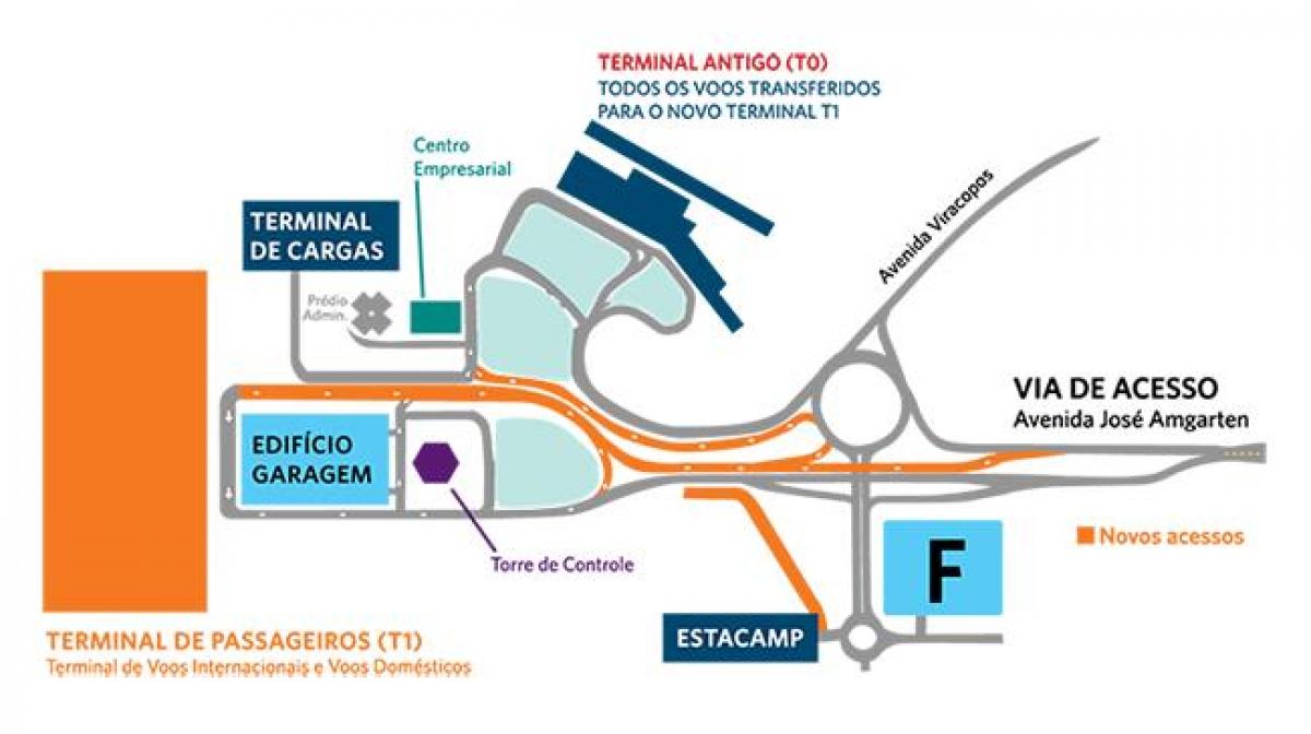 نقشه از فرودگاه بین المللی Viracopos پارکینگ