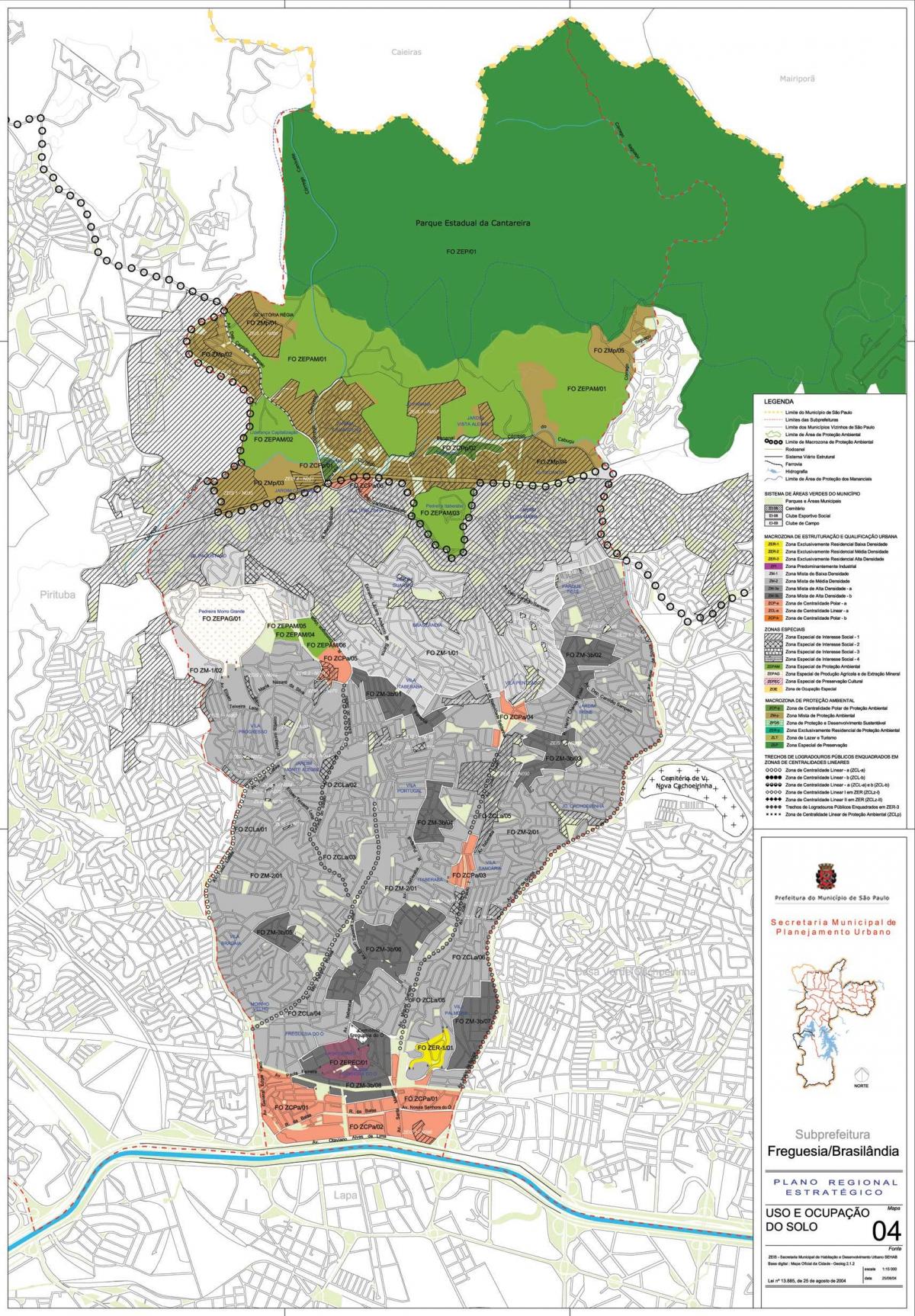 نقشه فرگوسیا دو Ó, São Paulo - اشغال خاک