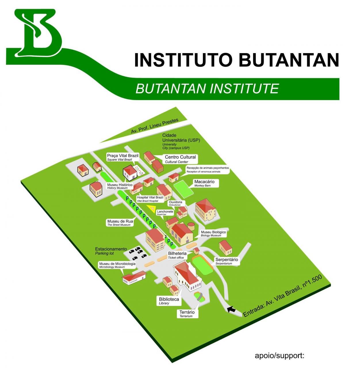 نقشه از موسسه Butantan